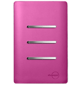 Conjunto Interruptor Triplo Simples 4x2  - Novara Especiais Rosa Fosco